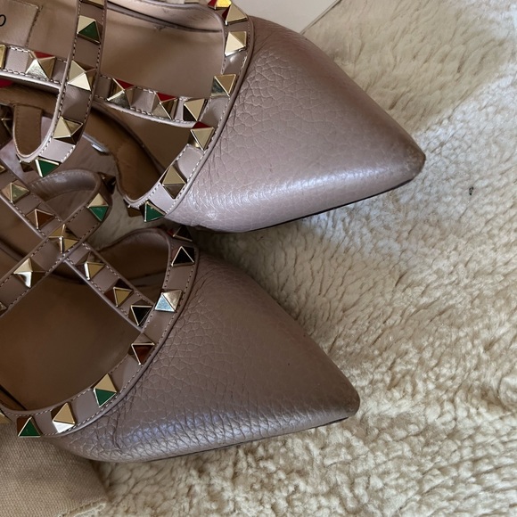 Valentino rockstar caged 100 NUDE grainy leather 37 - Picture 7 of 10